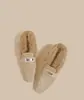 Pantuflas de lana para mujer, pantuflas de algodón, con aumento interno de altura y forro de felpa, calzado exterior otoño/invierno 2026, zapatillas de media caña sin cordones con lazo
