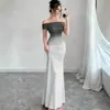 Amazon 2026 Comercio Exterior Transfronterizo Europeo y Americano Nueva Moda Gradiente Manga Corta Hombros Descubiertos Bodycon Vestido Largo