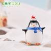 Navidad Lindo Pingüino Pequeño Micro Paisaje Adornos Paisaje de Nieve Llavero Colgante Pingüino Antártico Animales Pequeños