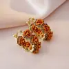 Nuevos Pendientes de Aro Florales Populares 2025 para Mujer, Lujo Accesible, Pendientes de Gama Alta, Diseño Único de Nicho, Pendientes Elegantes