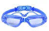 Nuevas Gafas de Natación Tapones para los Oídos de Una Pieza HD Impermeables Antivaho para Hombres y Mujeres Montura Grande Gafas de Natación Electroplateadas Gafas de Protección para los Ojos Gafas de Natación