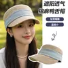 Sombrero Ecuestre de Algodón y Lino Plisado Retro Estilo Coreano para Mujer, Protección Solar de Verano, Sombrero de Sol Adelgazante, Gorra de Béisbol de Ala Ancha Estilo Japonés