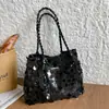 Bolsa de Ombro Única Tendência Personalidade Lantejoulas Grandes Feminina 2026 Nova Casual Grande Capacidade Design de Moda Chique para Sob o Braço