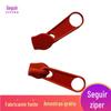 No.5 vermelho liga de alumínio pintura deslizante nylon zíper cabeça bagagem colcha zíper cabeça fábrica atacado