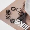 Europa y Estados Unidos anillo conjunto negro nuevo transfronterizo creativo retro hueco mariposa amor anillo 5/6/8 traje