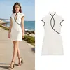Marca Z Comércio Exterior Transfronteiriço Estilo Europeu e Americano Za Popular Roupas Femininas Verão 2026 Novo Mini Vestido com Barra Color-Blocking
