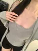 Extremamente Valorizante! Top Canelado Escovado Sexy para Mulheres, Versátil com Bojos Embutidos, Costas Bonitas, Camada Base, Top Quente