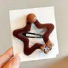 Presilhas de cabelo estilo coreano para meninas, com designs de estrela e urso, presilhas fofas para franja lateral para bebês, suaves com o cabelo, adequadas para mechas finas de cabelo