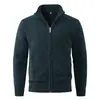 2026 Nuevo Suéter de Punto con Cremallera y Cuello Alto Forrado de Forro Polar para Hombre Otoño/Invierno Transfronterizo Talla Grande Moda Casual Chaqueta Cardigan