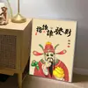 Pessoas de desenho animado se referem a quem envia pintura pendurada criativa da moda online pintura decorativa de varanda pintura de sala de estar novo-chinesa pintura de mesa de estúdio