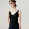 Camisola de punto de cachemira suave y vaporosa para mujer, cuello en V, corte ajustado, sin costuras, una sola pieza, capa base, prenda exterior, chaleco de punto