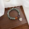 Nuevo Pulsera de Piedra Estilo Chino Ins Lujo Ligero Diseño de Nicho Hebilla Segura Exquisita Colgante de Dosel de Loto Pulsera Pulsera Joyería