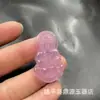 Colgante de Buda de calcedonia rosa natural, ágata rosa hielo de alta calidad, colgante de Buda Maitreya de vientre grande de doble cara, colgante de Buda de ágata