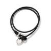 Kenjie Original Série Meu Mundo Banho de Ouro Real Couro Genuíno com Pedras Incrustadas Pulseira Masculina Multi-Fileiras Tratamento de Joia