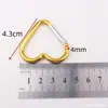 Mosquetão Coração de Amor 44*40mm Mosquetão para Escalada ao Ar Livre Formato de Coração de Pêssego Gancho de Escalada Fivela para Roupa Mochila Fivela de Liberação Rápida