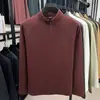 Camiseta de Manga Larga con Media Cremallera y Cuello Alto para Hombre, Estilo Cruzado, Nueva Colección Otoño e Invierno 2025, Sudadera Casual Versátil para Jóvenes y Adultos
