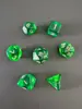 Juego de Dados Poliedros D&D con Patrón de Mármol, Color Mixto Transparente D4D6D8D10D12D20 Caras, Coc, Juego de Mesa, Juego de Siete Piezas