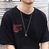 Collar de Acero de Titanio para Cachorro Estilo Hip-Hop Japonés y Coreano para Hombre Versátil de Alta Gama Selecciones de Influencer Otoño e Invierno Cadena Larga para Suéter Joyería