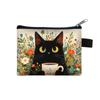 Bolsa de moedas de gato de desenho animado bolsa de cartão portátil fofa bolsa de armazenamento de chaves de moedas bolsa de moedas bolsa de moedas bolsa de cartão bolsa quadrada pequena