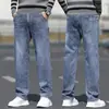 Venta al por mayor transfronteriza de jeans para hombre, nueva colección de otoño 2025, pantalones rectos holgados de moda, pantalones largos casuales elásticos para hombre