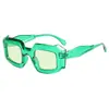 Estilo nuevo europeo y americano color gelatina irregular Cuadrado moda gafas de sol personalidad femenina estilo punk gafas de sol gafas ins hombres
