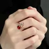 Conjunto de 4 Anéis de Raposa, High-End Ajustável Ouro Rosa Cristal de Vidro Imitação Pedras Preciosas