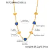 Miduoduo Corazón Romántico Francés Piedra de Cristal Checo Conjunto de Joyería Pulsera Collar Acero Inoxidable Chapado en Oro Real 18K