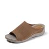 [Agotado, Sin Reposición] Sandalias de Suela Gruesa con Tejido Elástico Fly-Knit Transpirable Suela Suave, Pantuflas Casuales Slip-On, Tallas Grandes 41-43