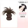 Peruca Coque com Presilha de Garra para Mulheres, Estilo Preguiçoso Coque Duplo de Rabo de Cavalo Acessório de Cabelo, Anel de Cabelo Realista