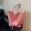 Bolsa de Viagem Grande de Lona Reversível Listrada 2025 Transfronteiriça para Aula Trabalho Tote Bolsa de Ombro