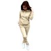 Otoño e Invierno Nuevo Aliexpress Ropa para Mujer Amazon Moda Europea y Americana Casual Traje Deportivo con Capucha de Forro Polar de Alta Elasticidad