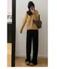 Pantalones Blancos de Chenilla de Pierna Ancha de Cintura Alta para Mujer, Nuevo Estilo Otoño e Invierno 2025, Caída Suave, Forro Polar, Engrosados, Pantalones Rectos Casuales