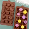 Castillo de Azúcar lugar 15 incluso diferente flor molde de chocolate silicona molde de gelatina DIY repostería molde para jabón hecho a mano