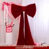 Decoración de Lazo Oversize de Terciopelo Navideño de Moda para Habitación de Boda, Escaparate de Centro Comercial y Fondo del Día de San Valentín