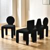 Silla de Comedor Nórdica Creativa de Cachemira Negra para Celebridades de Internet Hogar Moderno Simple Estilo ins Taburete Respaldo Silla de Maquillaje