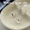 Pendientes de plata de ley S925 con diseño de corazón de amor, de alta gama, de Dongdaemun, Corea del Sur.