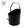 Cubo gris para chimenea portátil, accesorios, herramientas para chimenea, cubo de carbón negro de hierro galvanizado, cubo de carbón, cubo de Amazon Cross Border