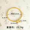 Pulsera de Armonía de Dos Mundos Estilo Chino, Vainas de Loto Dorado de Arena Vietnamita, Carácter de la Fortuna, Pulsera de Herencia Antigua, Aleación de Cobre Dorado Imitación al por Mayor