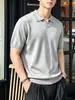 Directo de fábrica, camisa de punto casual para hombre estilo coreano, color sólido, primavera-verano 2026, corte holgado, versátil, para pareja, cuello de solapa, manga corta