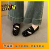 Zapatos Mary Jane de ballet versátiles retro franceses, nueva colección otoño 2026, diseño de lunares, punta cuadrada, empeine bajo, zapatos de mujer estilo de noche