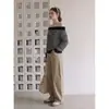 Novedades de otoño: suéter de punto a rayas de un hombro, estilo coreano, adelgazante y elegante, con un ambiente relajado y casual para mujer