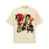 Camiseta unisex estampada de manga curta estilo retrô americano Stewell, algodão puro de peso pesado, manga meia-manga de comércio exterior transfronteiriço