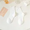 Calcetines para Mujer para Todas las Estaciones, Calcetines de Media Pantorrilla, Color Sólido, Estilo Ins de Moda, Estilo Japonés Versátil, Color Caramelo, Calcetines de Maternidad con Borde Enrollado, Dulces al por Mayor