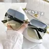 Gafas de Sol de Gama Alta Cuadradas Sin Montura Borde Cortado Estilo Celebridad de Internet Modernas Geniales para Mujeres con Caras Grandes Gafas de Moda Adelgazantes