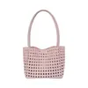 Bolsa de Mano Tejida Hueca de Verano 2026 Multicolores Vintage Hecha a Mano Tejida Gran Capacidad Bolso de Hombro para Viajes Diarios para Mujeres