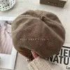 Boina sombrero 3D para mujer 2026 nuevo estilo hace que la cara se vea más pequeña estilo coreano sombrero de pintor artístico retro sombrero octagonal otoño e invierno