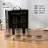Copo de uísque exclusivo transfronteiriço, caixa de presente de luxo, em estoque, rolamento de metal, luminoso, copo de vinho criativo para alívio do estresse