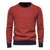 AIOPESON Suéteres de Algodón Patchwork para Hombre Casual Cálido Cuello Redondo Calidad Nuevo Moda Invierno Suéteres Tejidos para Hombre