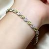 Pulsera femenina color tesoro joyería 925 plata con incrustaciones pulsera de zafiro olivino natural mujer al por mayor una generación de cabello