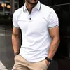 Camiseta Transpirable de Manga Corta de Verano Estilo Ins Europeo y Americano para Hombre, Camisa Polo Deportiva de Botones